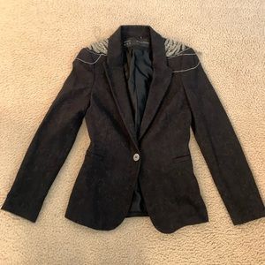 Zara Lace Stitch Blazer